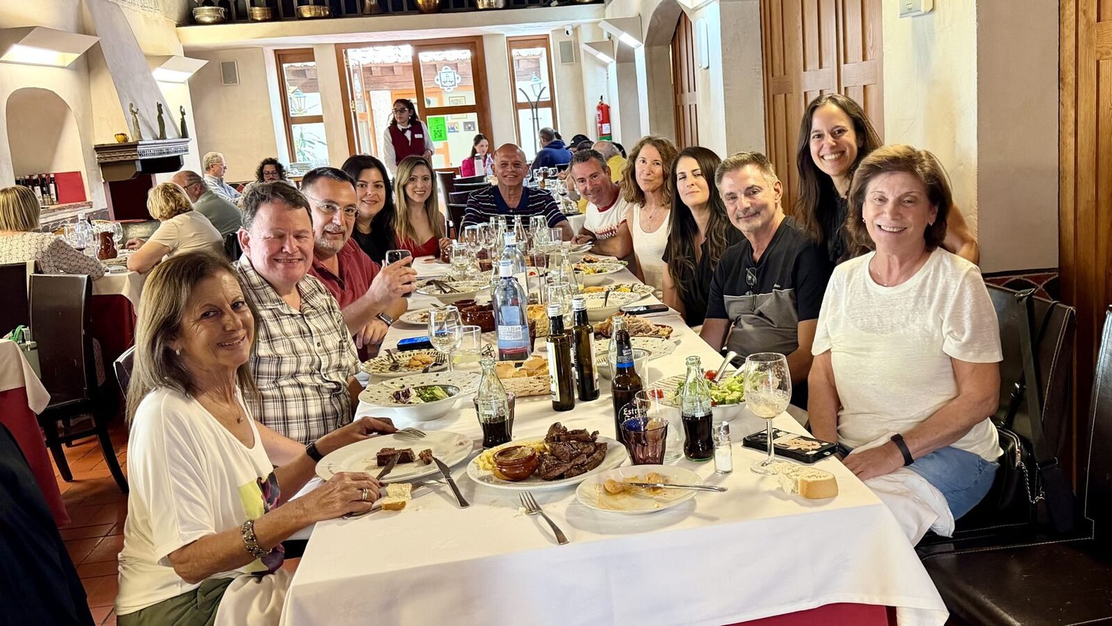 The Abulafia family sharing a meal