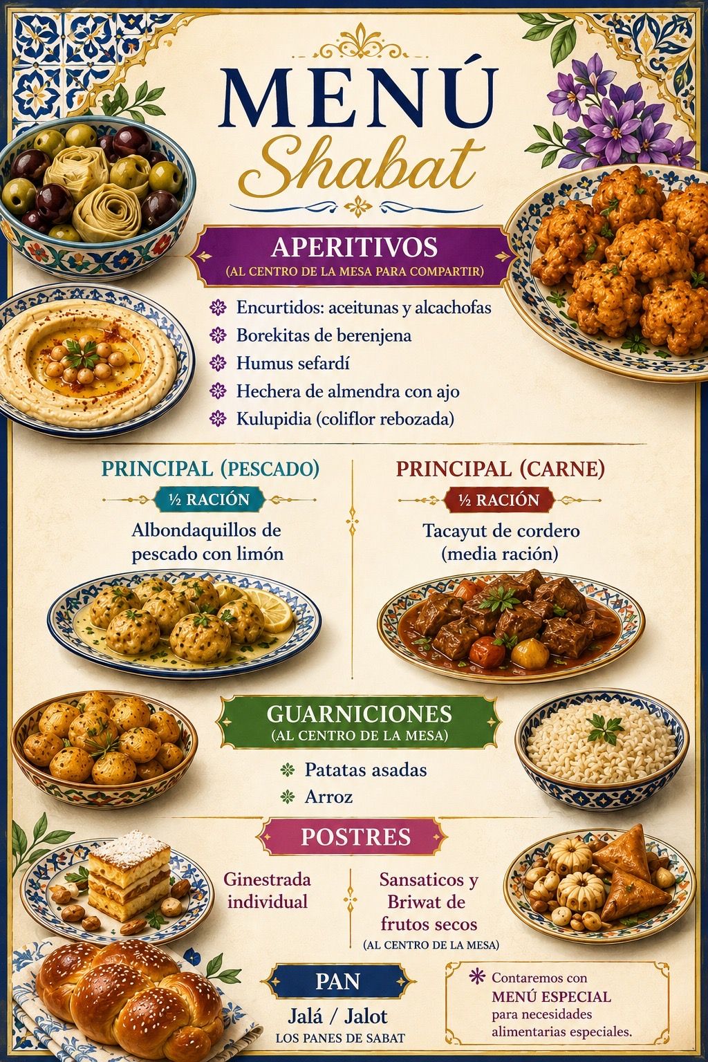 Menú de Shabat · Toledo