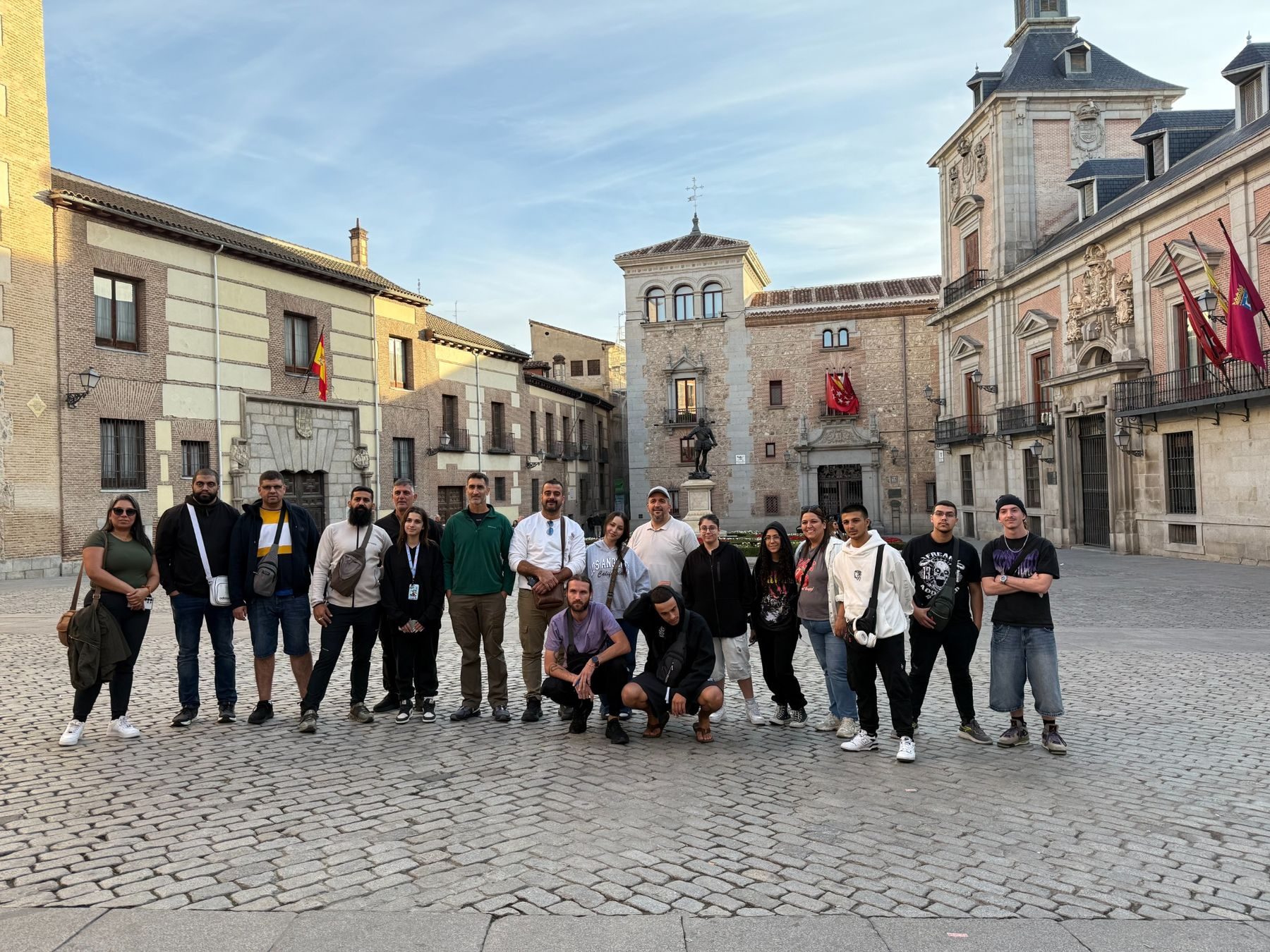 A professional group in Plaza de la Villa, Madrid